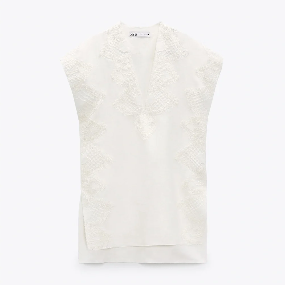 LACE TRIM LINEN TOP & PANTS LIMITED EDITION SIZE‎ L- REF. 7953/936 & 3239/936